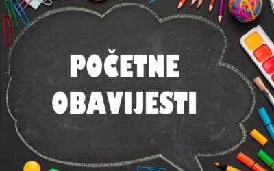 OBAVIJEST O POČETKU NASTAVNE GODINE